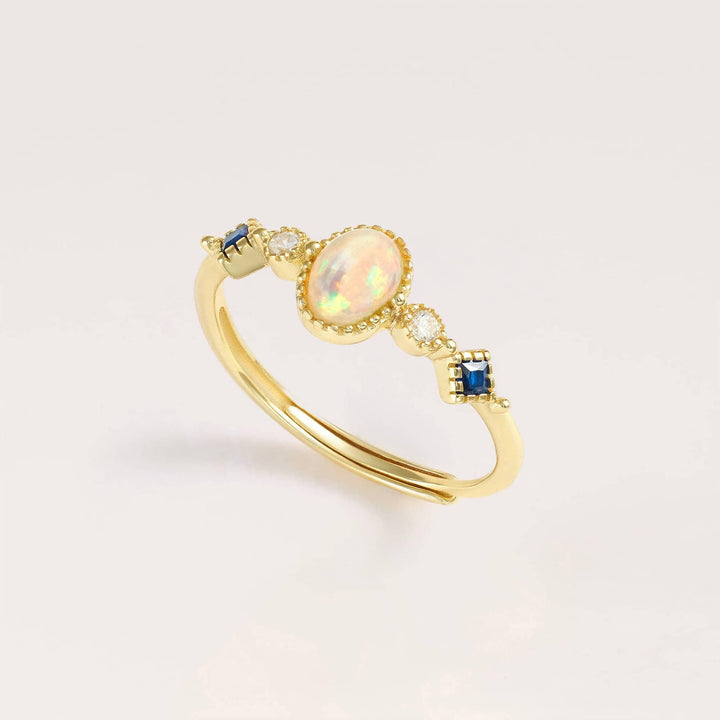 gold opal engagement rings