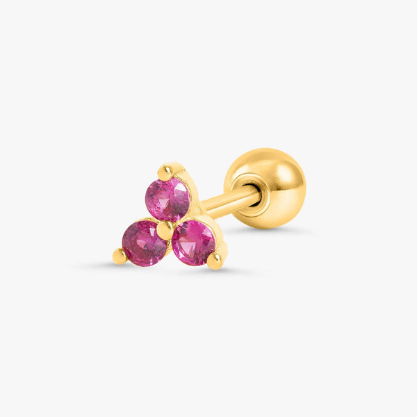 Ruby Flower Cartilage Earrings - EricaJewels