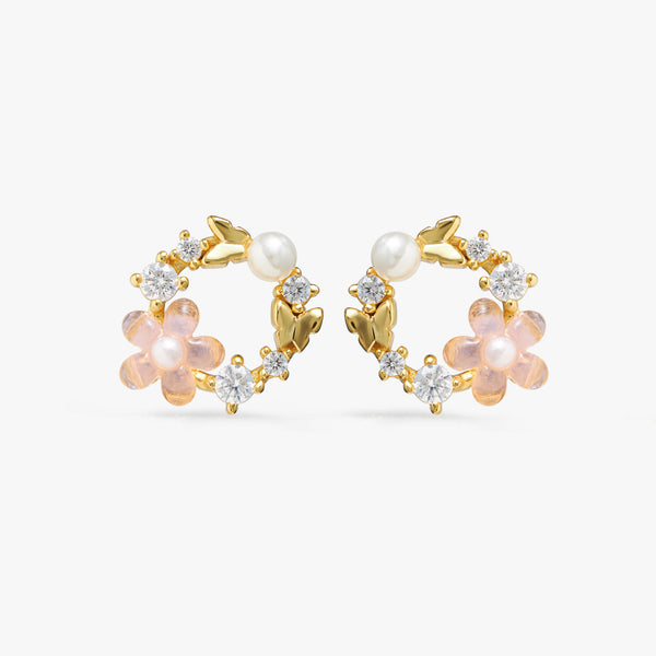 Sakura & Aurora Butterfly Stud Earrings for Women