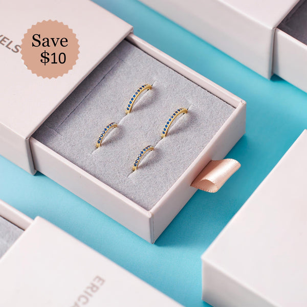 sapphire earrings set