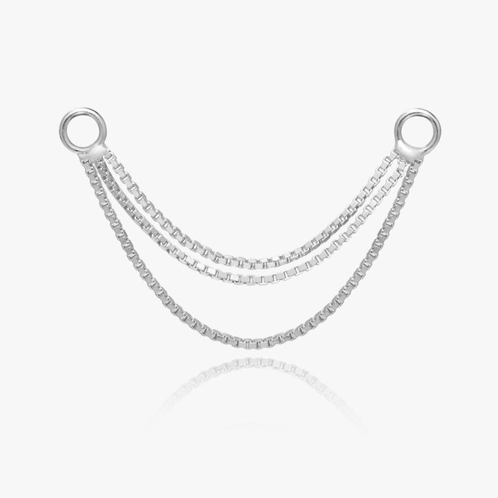 Triple Chain Earring Silver