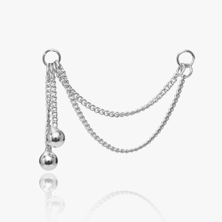 Ball Droplet Chain Charm Silver