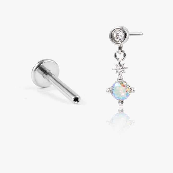 stud drop silver earring