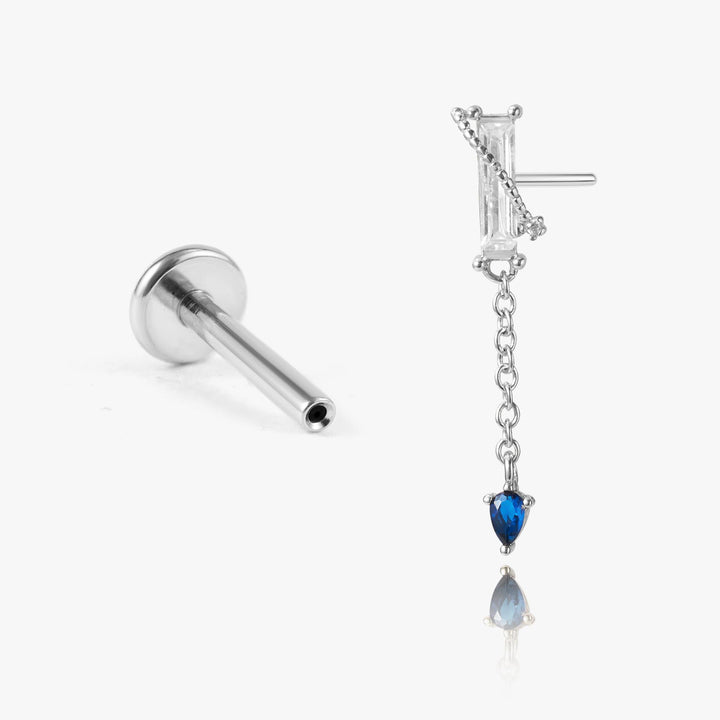 sapphire flat back stud earrings