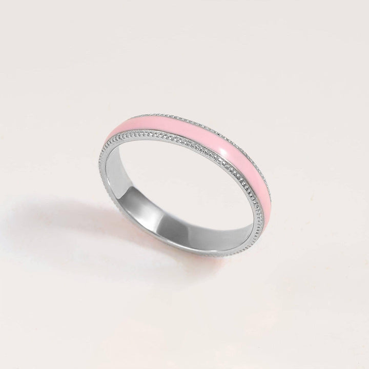 Pink Enamel Ring - EricaJewels