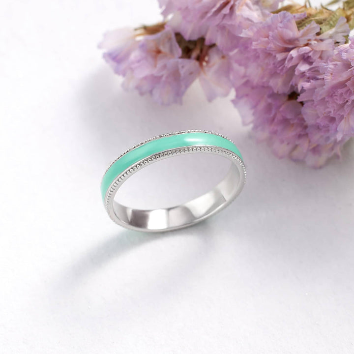Eternity Ring | Green Apple Rings | Enamel Ring - EricaJewels