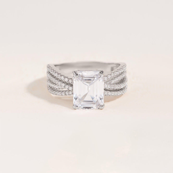 Eye-Catching Natural Crystal Baguette Layered Promise Ring