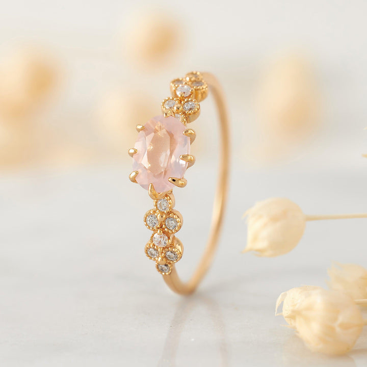 Flower Promise Ring | Pink Rose Ring