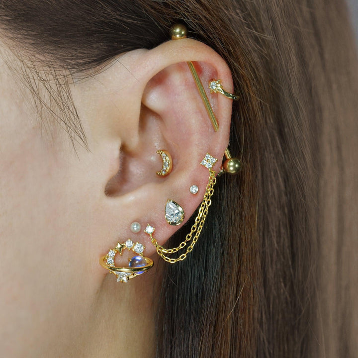 planet saturn earrings
