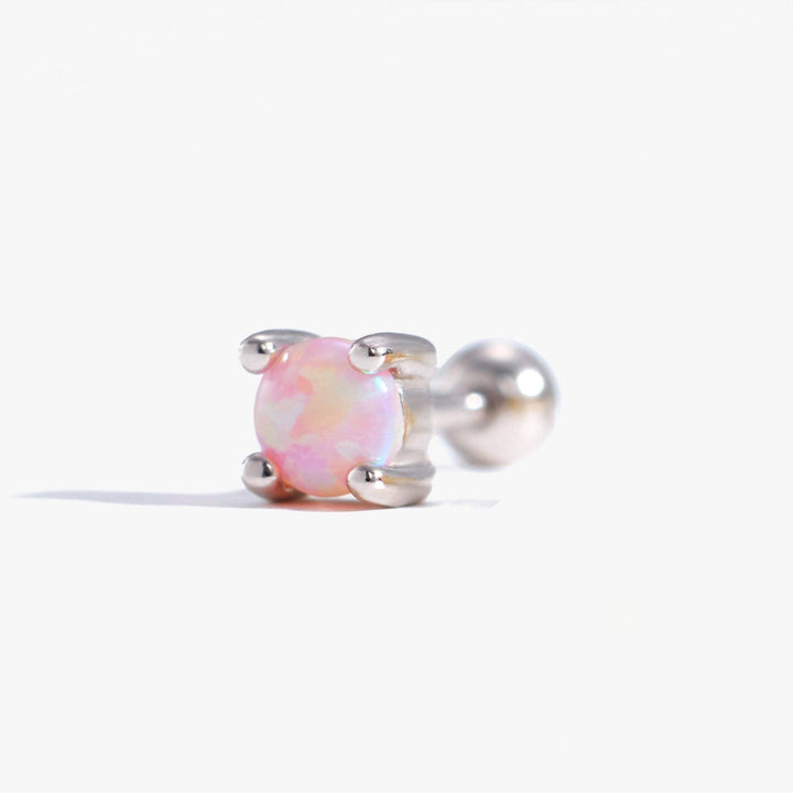 Multiple Sizes Pink Opal Screw Back Earrings-EricaJewels