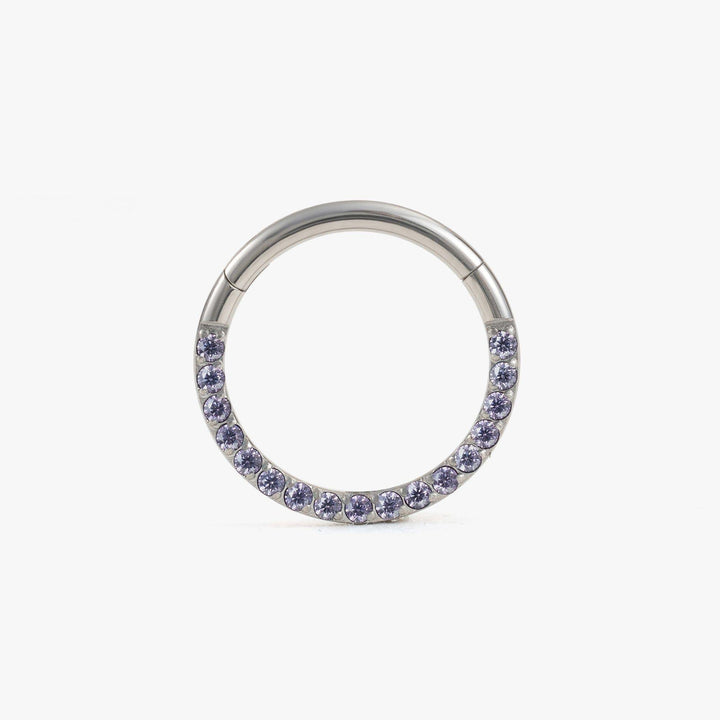 Titanium Amethyst Purple 3A CZ Daith Jewelry & Septum Rings