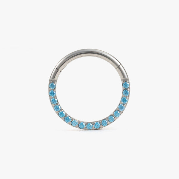 Titanium Aquamarine Light Blue 3A CZ Daith Jewelry & Septum Rings