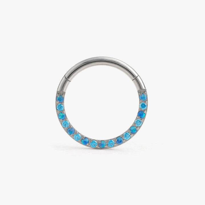 Titanium Blue Opal And Aquamarine Daith Jewelry & Septum Rings