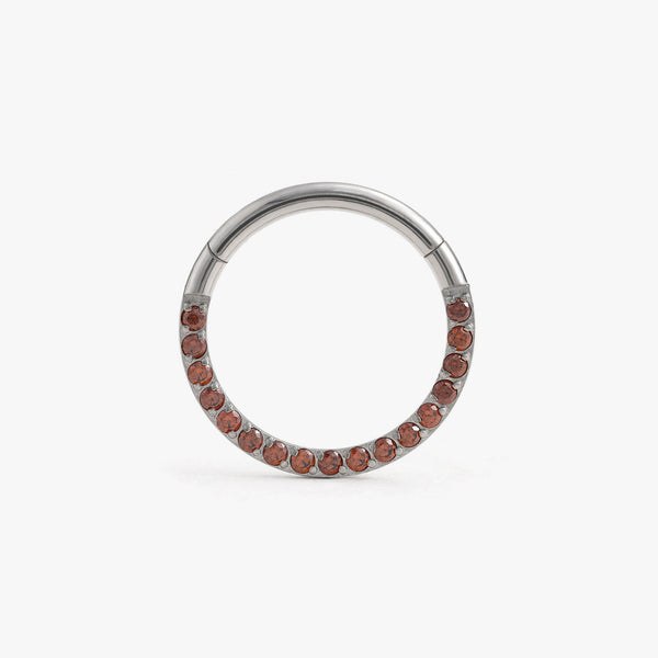 Titanium Garnet Red 3A CZ Daith Jewelry & Septum Ring