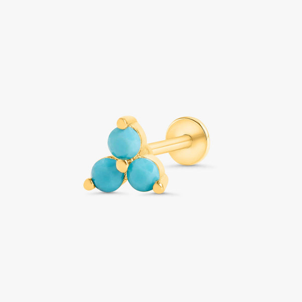 Color_Gold,Bar Type & Materials_Labret (Titanium) ;Turquoise Earring Studs - EricaJewels