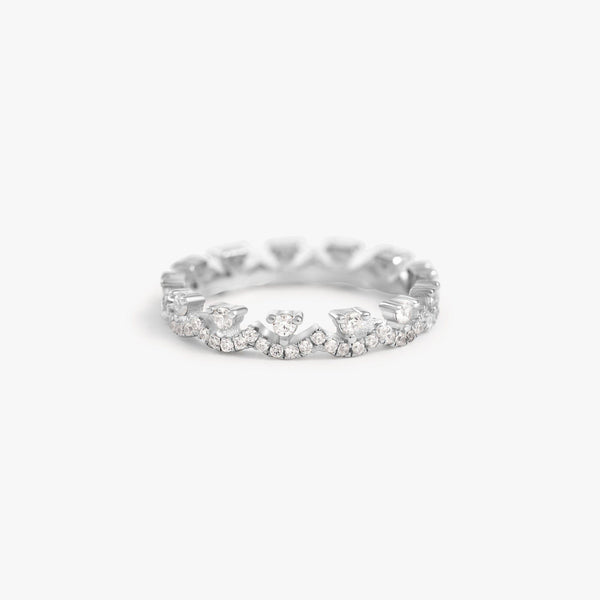 Waive Crystal 3A CZ Cluster Silver Ring